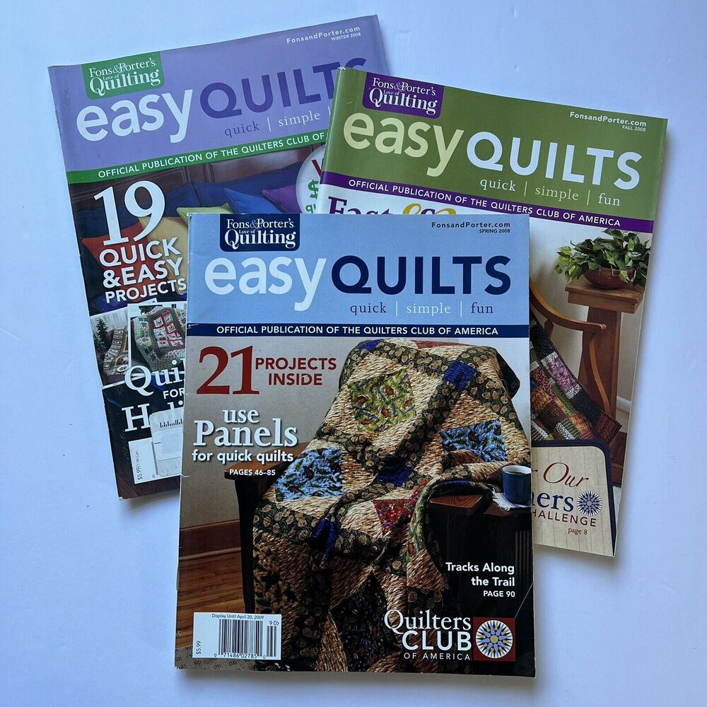 Fons and Porters Easy Quilts Magazines Set of 3 Spring Fall and Winter 2008